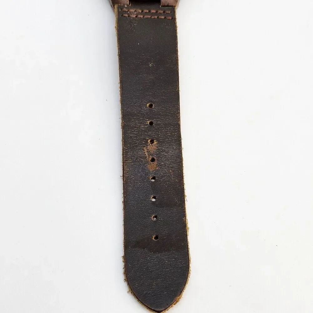 Wood Men's Watch 44MM Brown Dial Case Brown Leather Bands New Battery‎